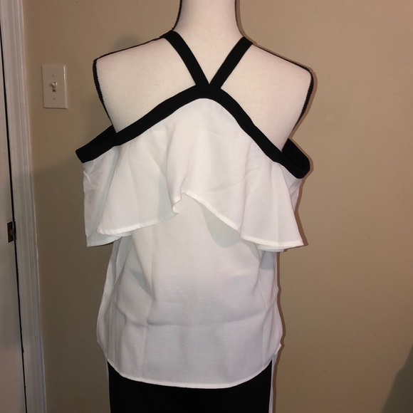 White and Black Blouse -Size S NWOT - Picture 3 of 5